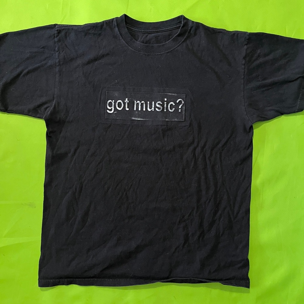 Got Music? Vintage 90s Shirt Mens Large Black Short Sleeve Crewneck Box Logo Tee